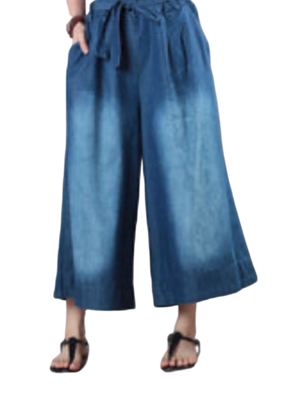 NWOT Denim Wide Leg Pull-On Culottes